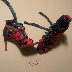 Gianni Bini Vibrant Pink and Blue Heels